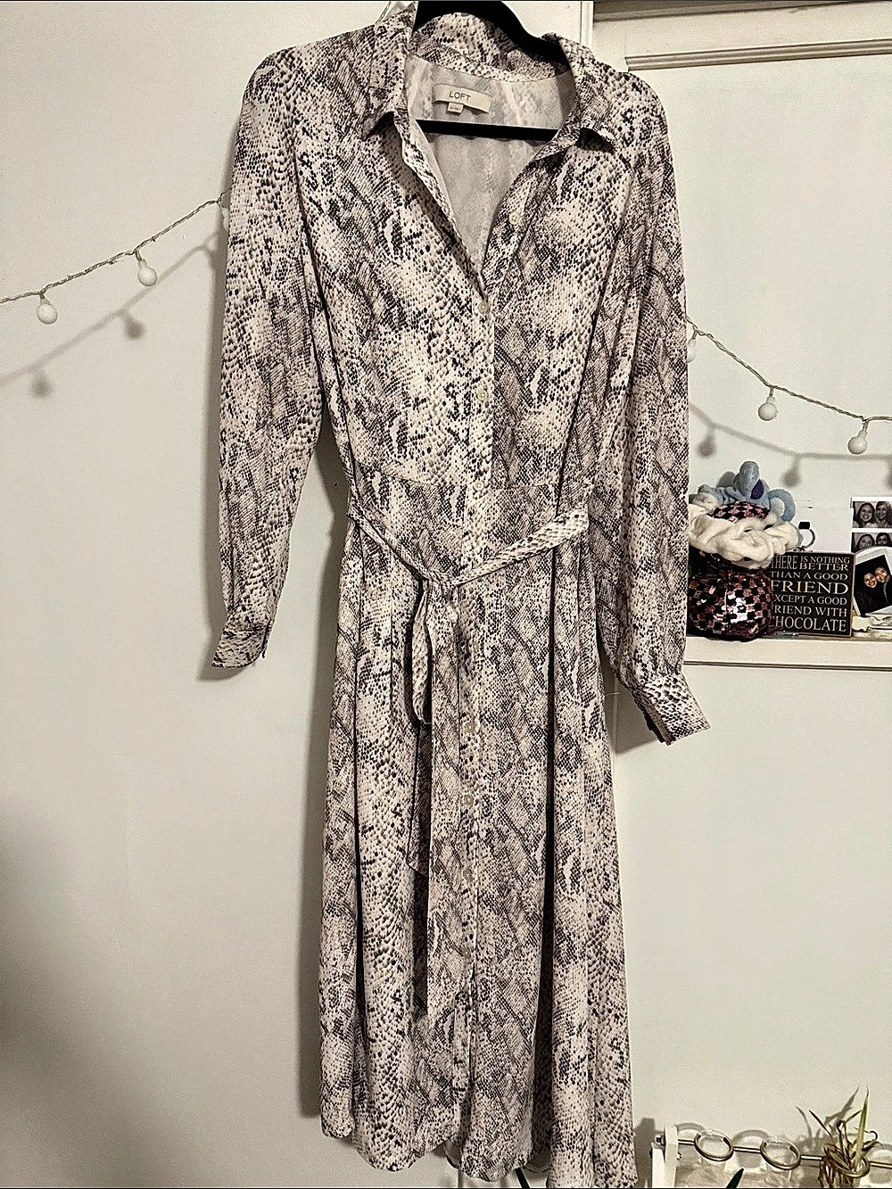 LOFT Snake Print Maxi Dress Size 14 Petite Like New